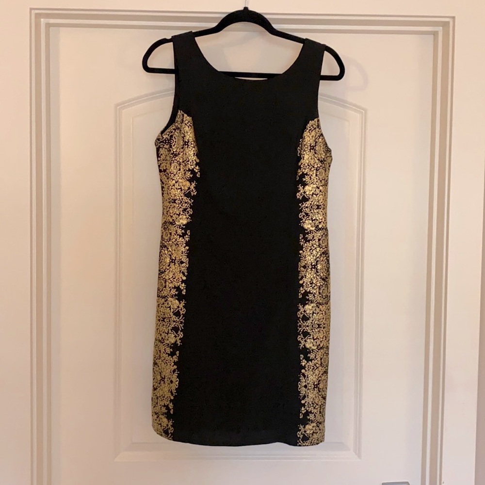 Vero Moda Little Black Dress with Gold Detail